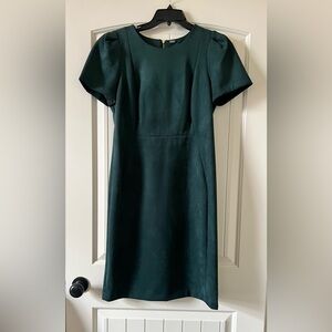 Calvin Klein Womens Size 12 Puff Sleeve Faux Suede Malachite Tulip Sheath Dress